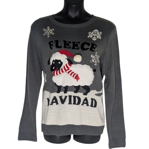 ➕ Forever 21+ Fleece Navidad Graphic Ugly Christmas Sweater | Size 3X - Picture 4 of 10